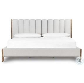 Emma Knoll Sand Performance Fabric King Upholstered Bed
