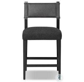 Ferris Gibson Black Performance Fabric Counter Height Stool