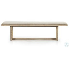 Clarita Thames Cream Performance Fabric 74" Dining Bench