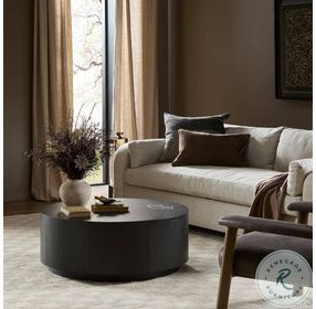 Humphrey Coal on Oak Round Occassional Table Set