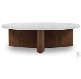Toli Italian White Marble Round Coffee Table