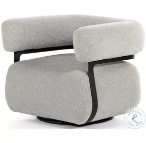 Gareth Torrance Silver Performance Fabric Swivel Chair