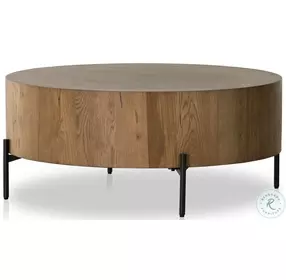 Eaton Amber Oak Resin Drum Coffee Table