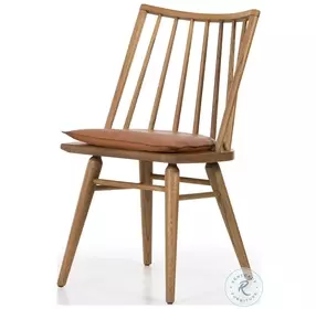 Lewis Whiskey Saddle And Sandy Oak Windsor Chair With Cushion