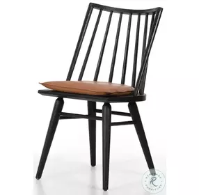 Lewis Black Oak And Whiskey Saddle Windsor Chair