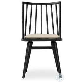Lewis Black Oak Performance Fabric Windsor Chair Set of 2