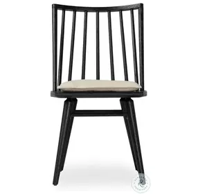 Lewis Black Oak Performance Fabric Windsor Chair Set of 2