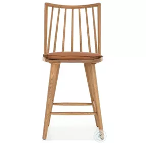 Lewis Sandy Oak Windsor Bore and Dowel Counter Height Stool