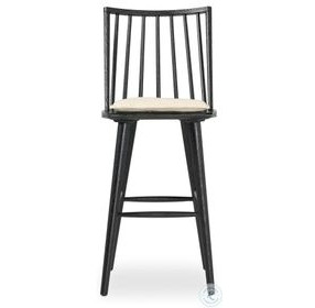 Lewis Black Oak Windsor Performance Fabric Bar Stool