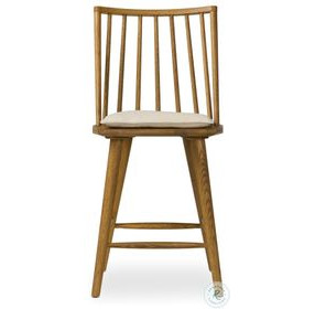 Lewis Sandy Oak Windsor Performance Fabric Counter Height Stool