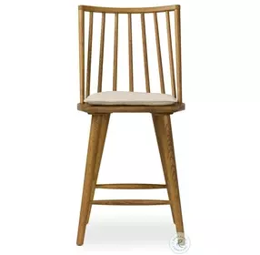 Lewis Sandy Oak Windsor Performance Fabric Counter Height Stool