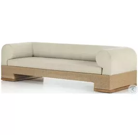 Joss Hyacinth Natural and Faye Sand Performance Fabric Outdoor Sofa