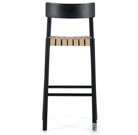 Heisler Almond Leather Blend Bar Stool