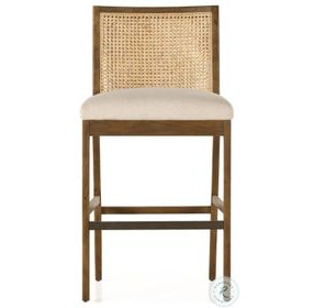 Antonia Solid Parawood Performance Fabric Bar Stool
