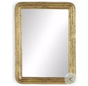 Vintage Louis Antiqued Gold Leaf Rectangle Mirror