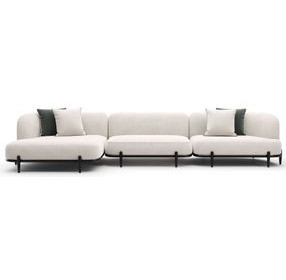 Madera Oatmeal 3 Piece Modular LAF Chaise Sectional with Pillows