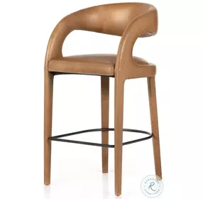 Hawkins Sonoma Butterscotch Leather Bar Stool