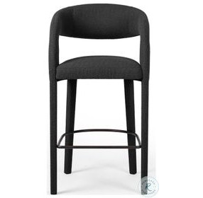 Hawkins FIQA Boucle Charcoal Performance Fabric Bar Stool