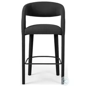 Hawkins FIQA Boucle Charcoal Performance Fabric Bar Stool