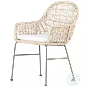 Bandera Vintage White Dining Chair With Cushion