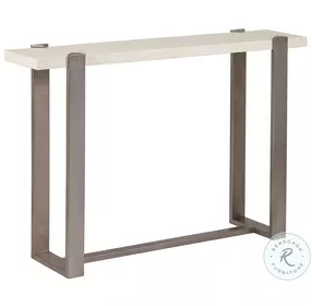 Signature Designs White And Champagne Silver Denizen Console Table