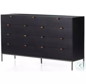 Trey Black Wash Poplar 9 Drawer Dresser
