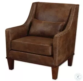 Clay neutral Tanned Leather Accent Chair