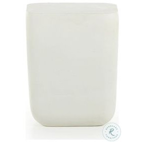 Basil Matte White Cast Aluminum Outdoor Square Drink Table