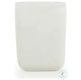 Basil Matte White Cast Aluminum Outdoor Square Drink Table