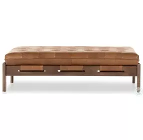 Halston Heirloom Sienna Leather Cocktail Ottoman