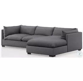 Westwood Bennett Charcoal 112" 2 Piece Performance Fabric Sectional with RAF Chaise