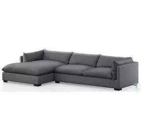 Westwood Bennett Charcoal 131" 2 Piece Performance Fabric Sectional with LAF Chaise