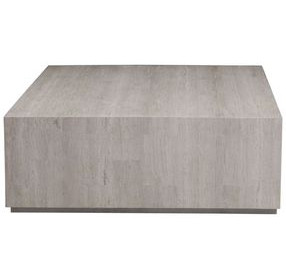 Cassio Creamy White Square Travertine Top Cocktail Table