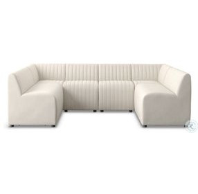 Augustine Capri Oatmeal Performance Fabric 106" U Shape Dining Banquette