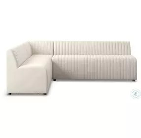 Augustine Capri Oatmeal Performance Fabric 100" L Shape Dining Banquette