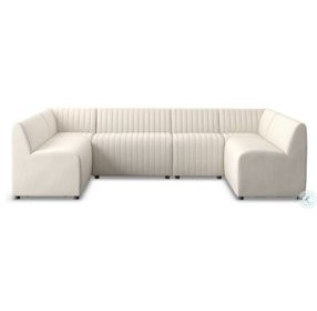 Augustine Capri Oatmeal Performance Fabric 120" U Shape Dining Banquette