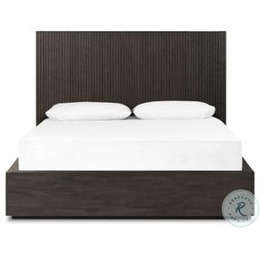 Leo Smoked Black Queen Panel Bed