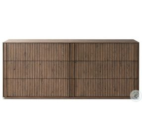 Leo Rustic Grey 6 Drawer Dresser