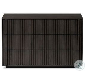 Leo Smoked Black Veneer 3 Drawer Nightstand