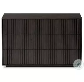 Leo Smoked Black Veneer 3 Drawer Nightstand