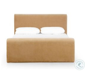 Mitchell Surrey Camel Performance Fabric King Upholstered Bed