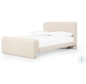 Mitchell Thames Cream Performance Fabric Queen Upholstered Bed
