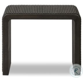 Leo Smoke Black Rectangular End Table