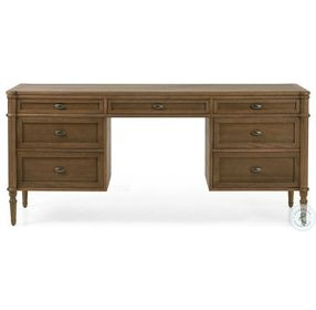 Toulouse Toasted Oak Veneer 7 Drawer Executive Desk