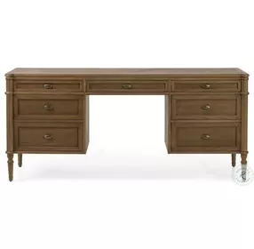 Toulouse Toasted Oak Veneer 7 Drawer Executive Desk