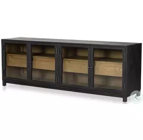 Millie Drifted Matte Black Media Console