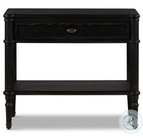 Toulouse Distressed Black Oak 1 Drawer Nightstand