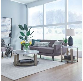 Sutton Bleached Sand Round Occasional Table Set