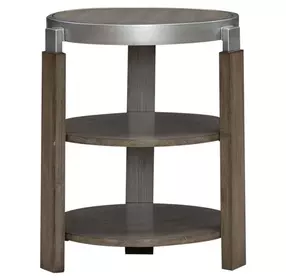 Sutton Bleached Sand Round Chairside Table