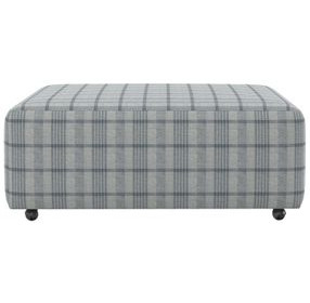 Chappy Chambray Castered Cocktail Square Ottoman